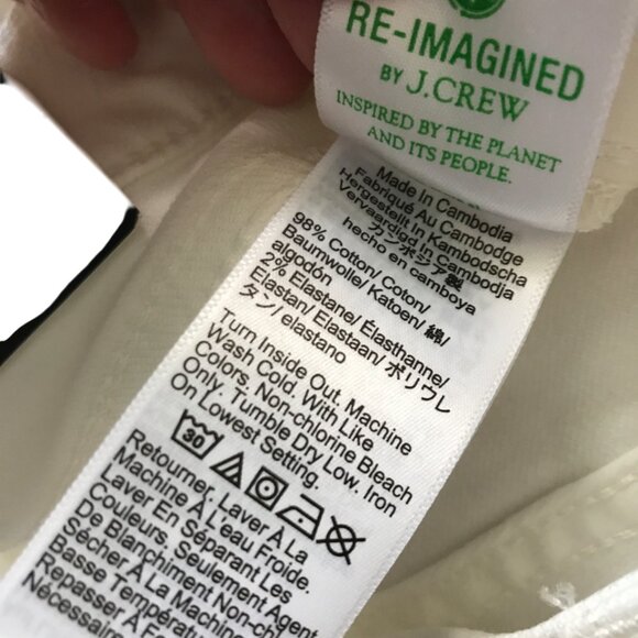 JCREW Factory Curvy wide-leg cropped jean all-day stretch Seashell white sz 29 - Picture 12 of 13